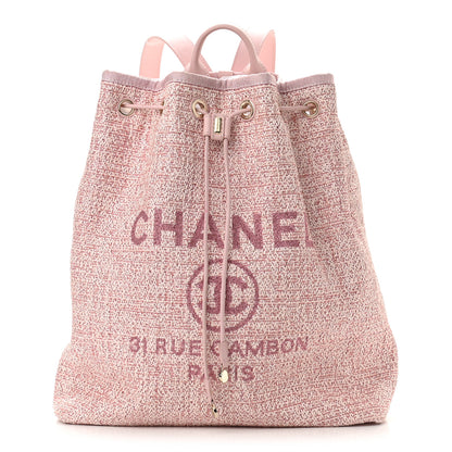 Chanel Canvas Large Deauville Backpack Pink 1 of 11