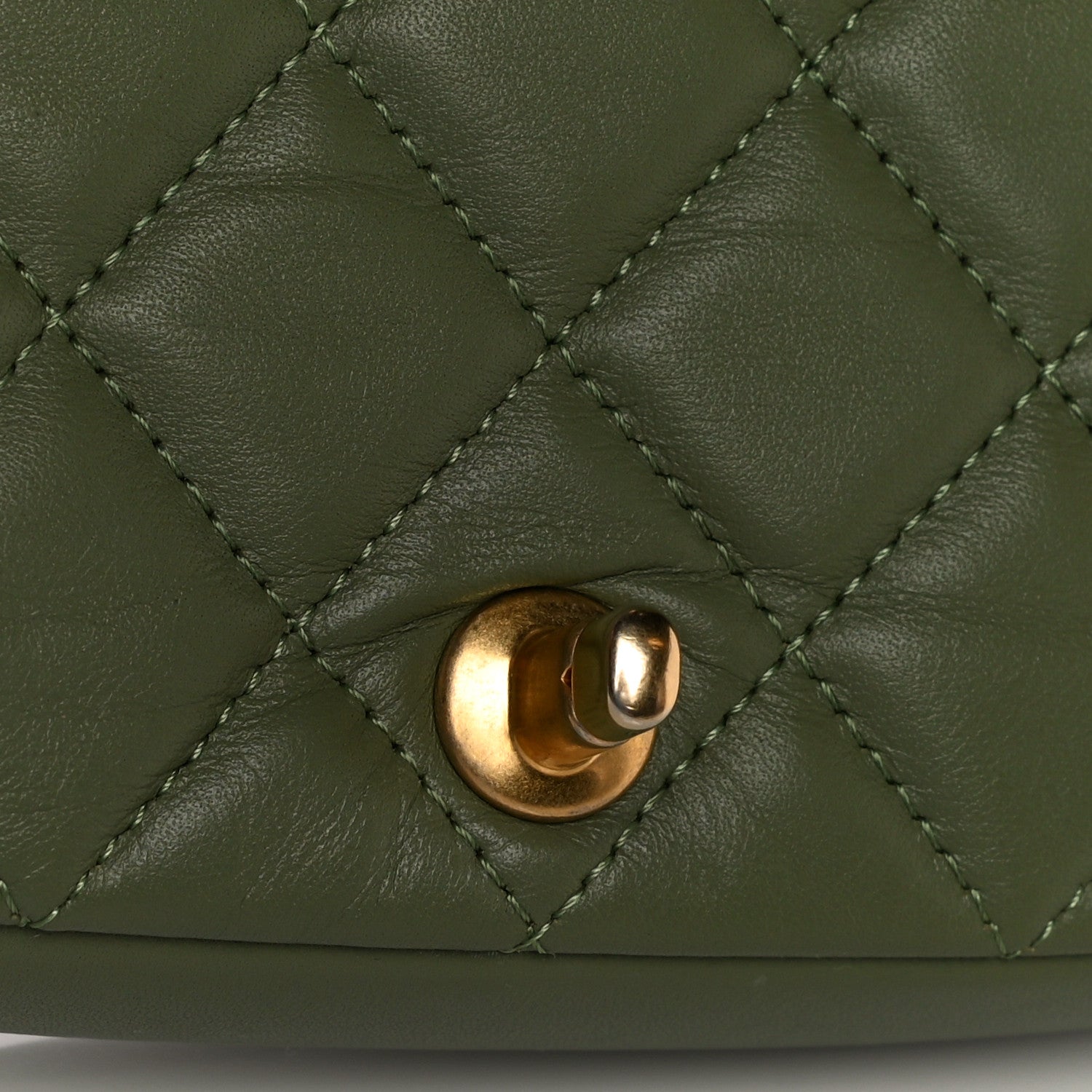 Chanel Calfskin Quilted Coco Mail Clutch With Chain Green 14 of 14