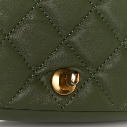 Chanel Calfskin Quilted Coco Mail Clutch With Chain Green 14 of 14