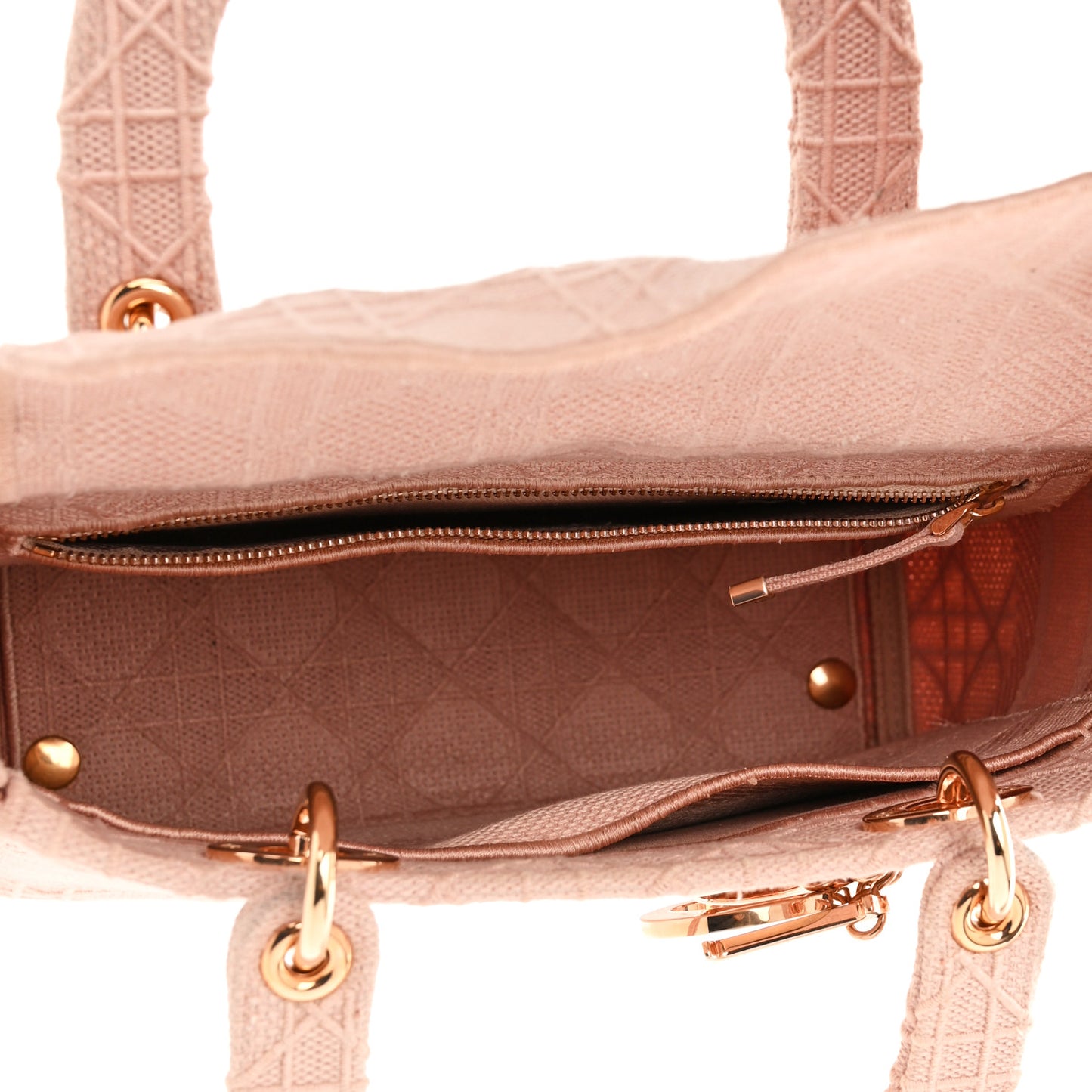Canvas Embroidered Cannage Medium Lady D-Lite Pink