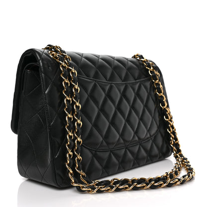 Chanel Lambskin Quilted Jumbo Double Flap Black 3 of 8