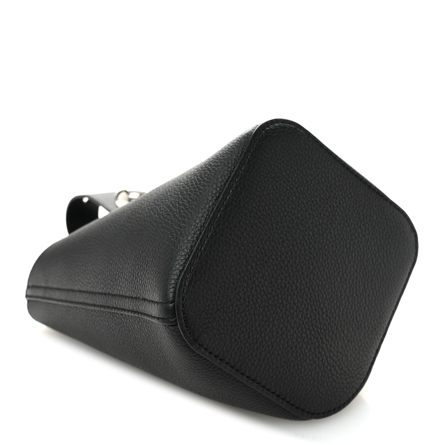 Soft Grained Calfskin Mini Pebble Bucket Bag Black