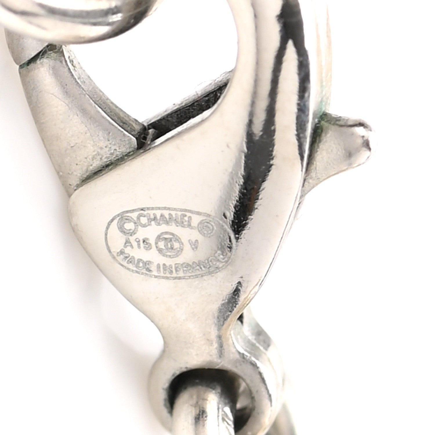 Chanel Graduated Pearl Crystal CC Long Necklace Silver 6 of 7