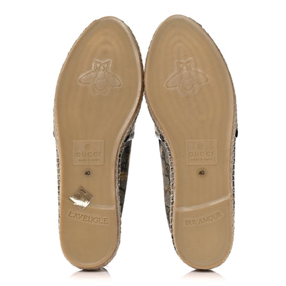 Gucci GG Supreme Monogram Bees Espadrille Flats 40 Beige Ebony Oro Black 5 of 10
