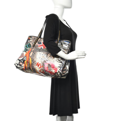 Jimmy Choo Glazed Canvas Project Pep Tote Black 2 of 9