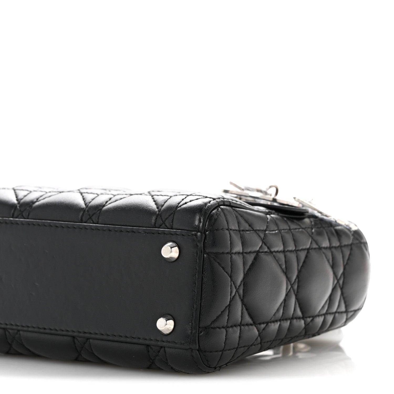 Christian Dior Lambskin Cannage Mini Lady Dior Black 10 of 12