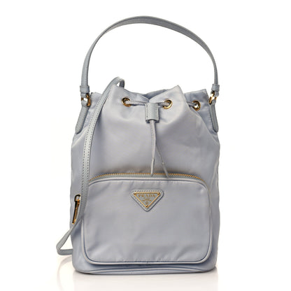 Prada Re-Nylon Saffiano Duet Bucket Crossbody Bag Fiordaliso 1 of 9
