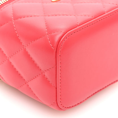 Chanel Lambskin Quilted Pearl Crush Mini Vanity Case With Chain Dark Pink 9 of 11