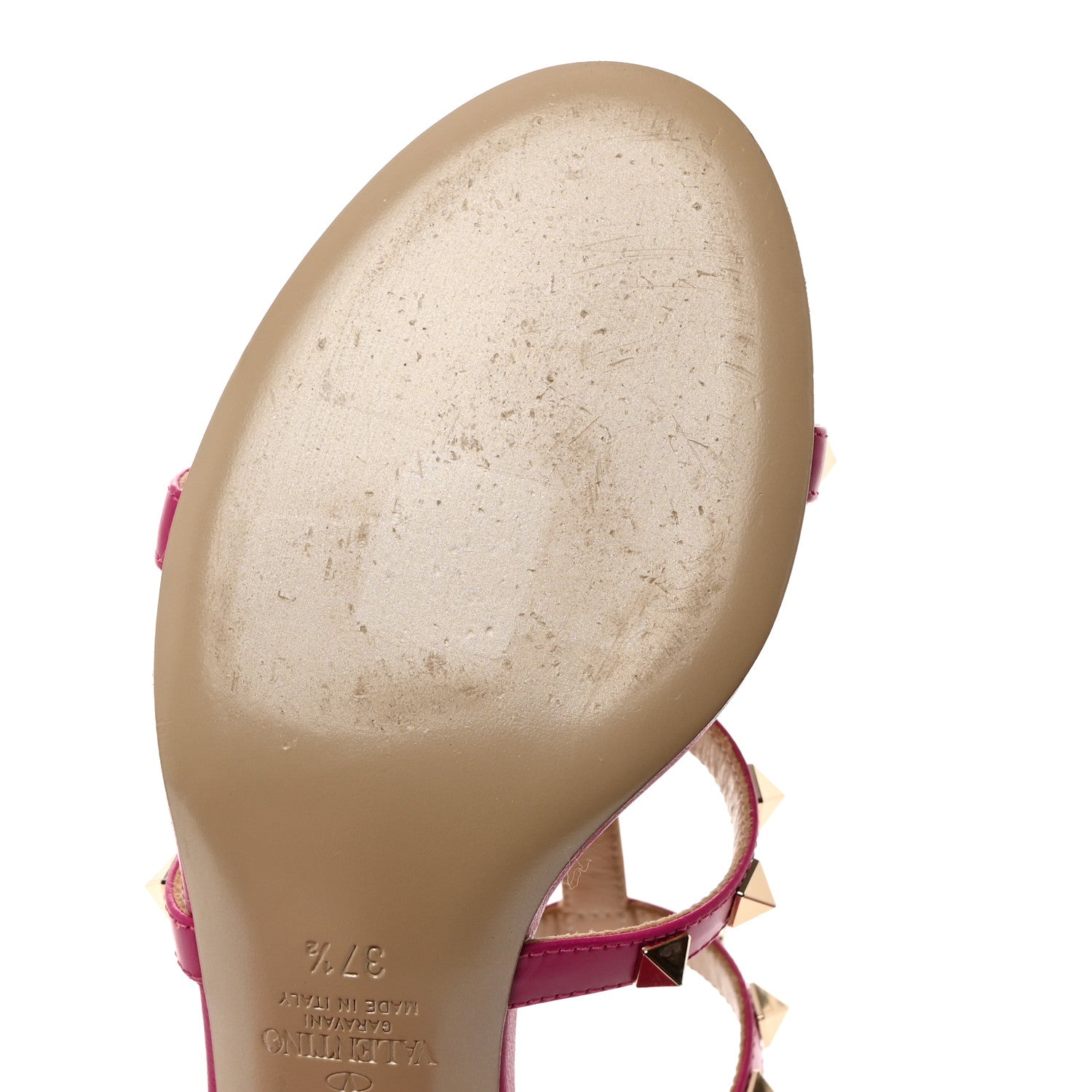 Valentino Garavani Calfskin Nappa Rockstud 60mm Caged Slide Sandals 37.5 Rose Violet 10 of 11