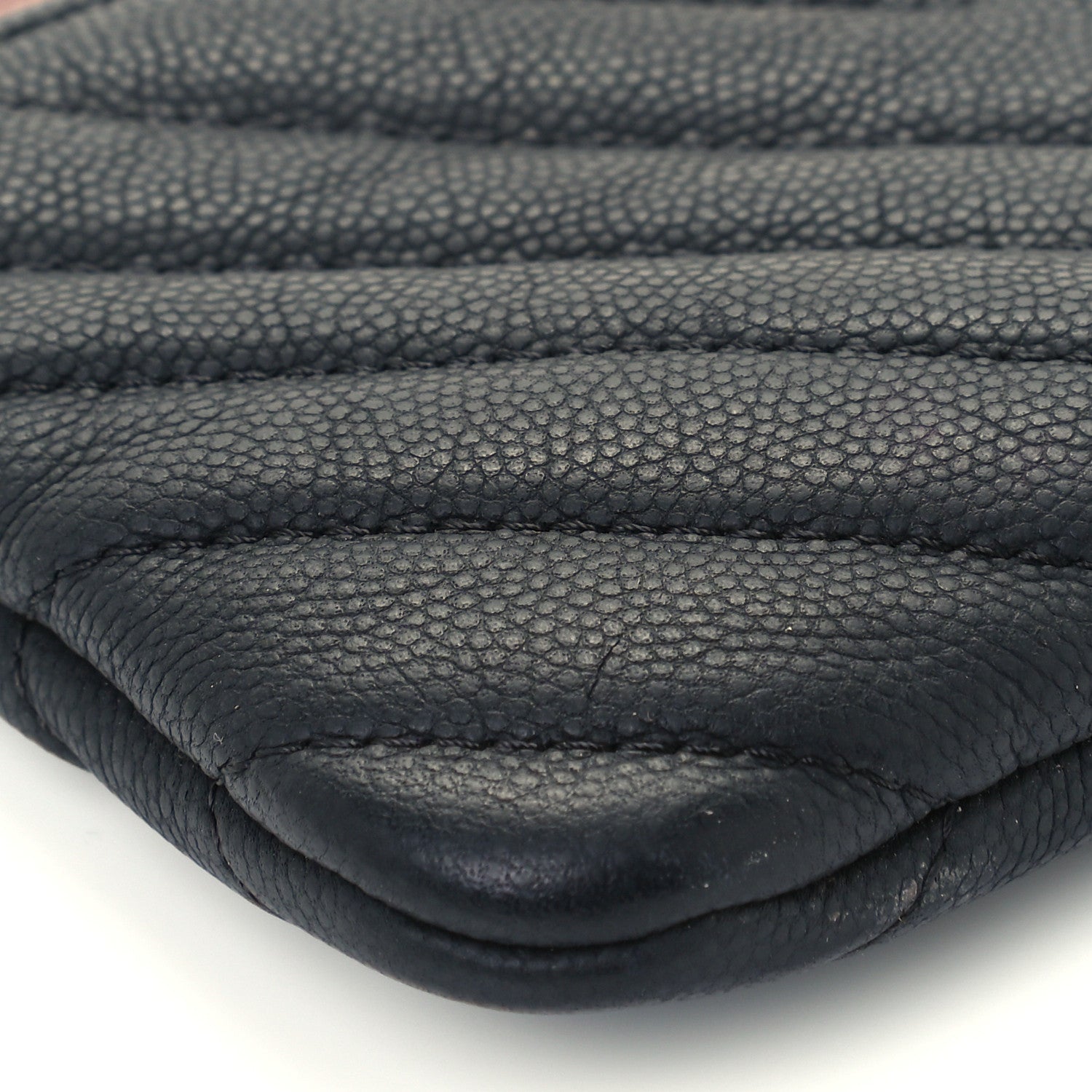 Chanel Caviar Chevron Quilted Small Cosmetic Case Black 8 of 9