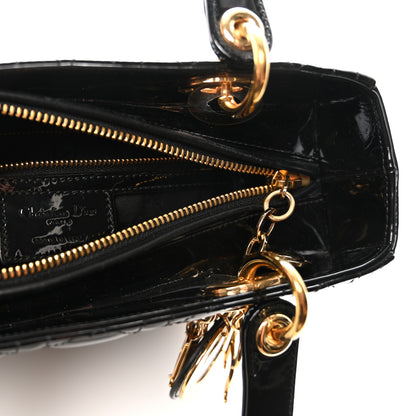 Christian Dior Patent Cannage Medium Lady Dior Black 6 of 9