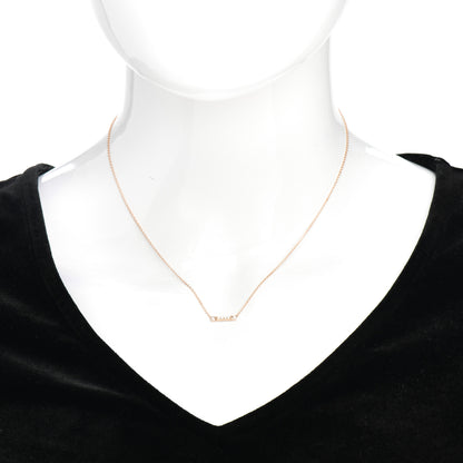 Tiffany 18K Rose Gold Diamond Fleur de Lis Key Bar Pendant Necklace 2 of 4
