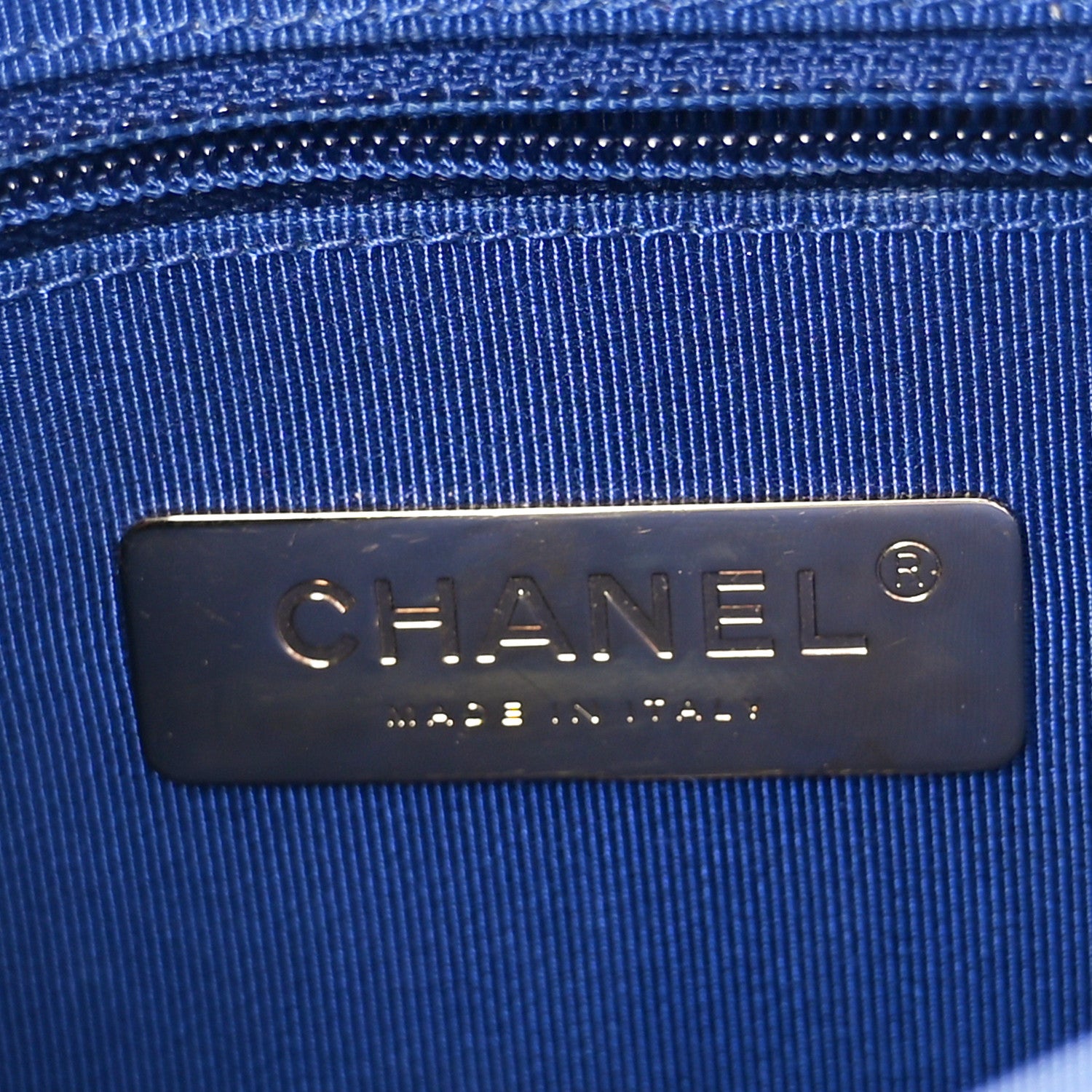 Chanel Calfskin Caviar Quilted Chain Handle Flap Blue 6 of 9