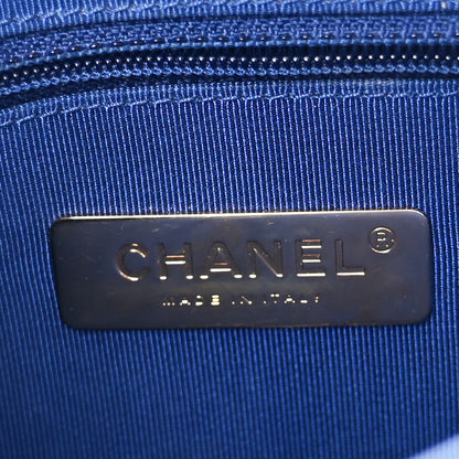 Chanel Calfskin Caviar Quilted Chain Handle Flap Blue 6 of 9