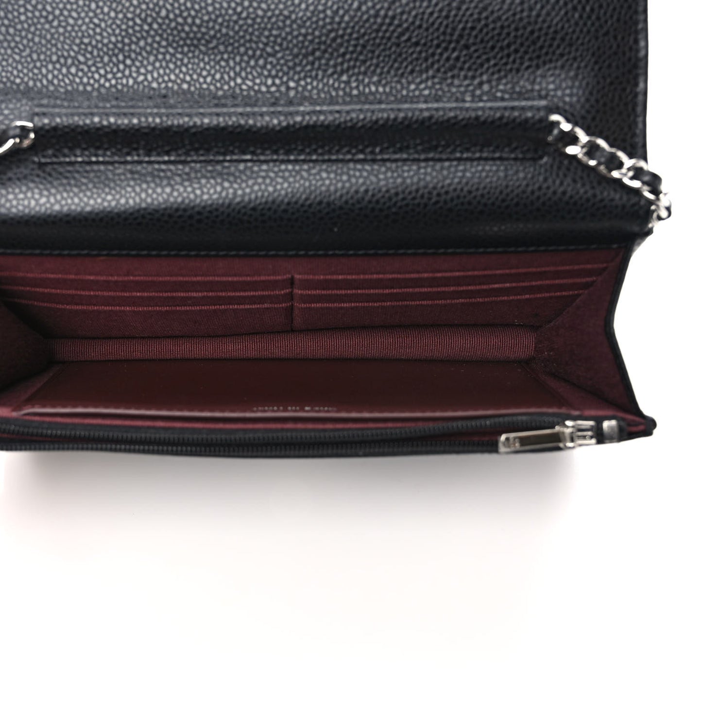 Caviar Quilted Wallet on Chain WOC Black