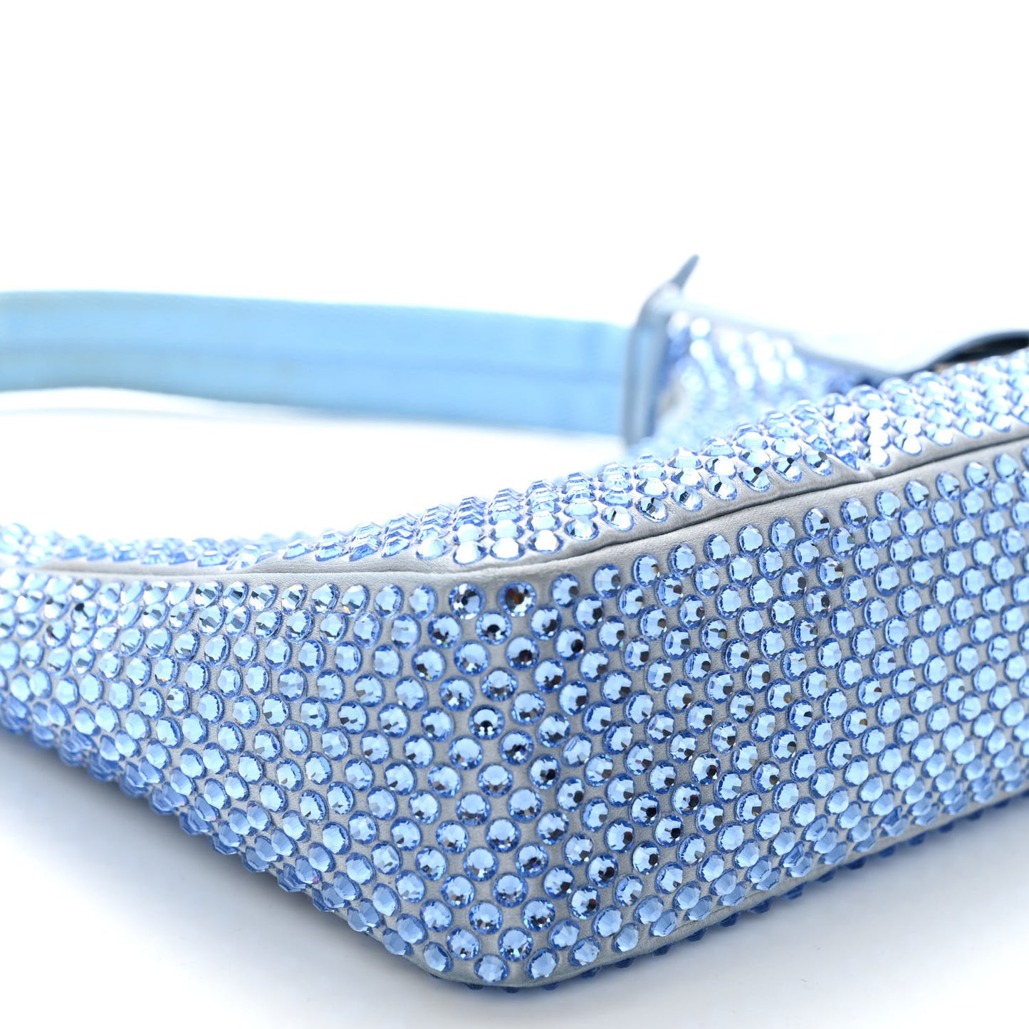 Satin Crystal Mini Re-Edition 2000 Bag Celeste