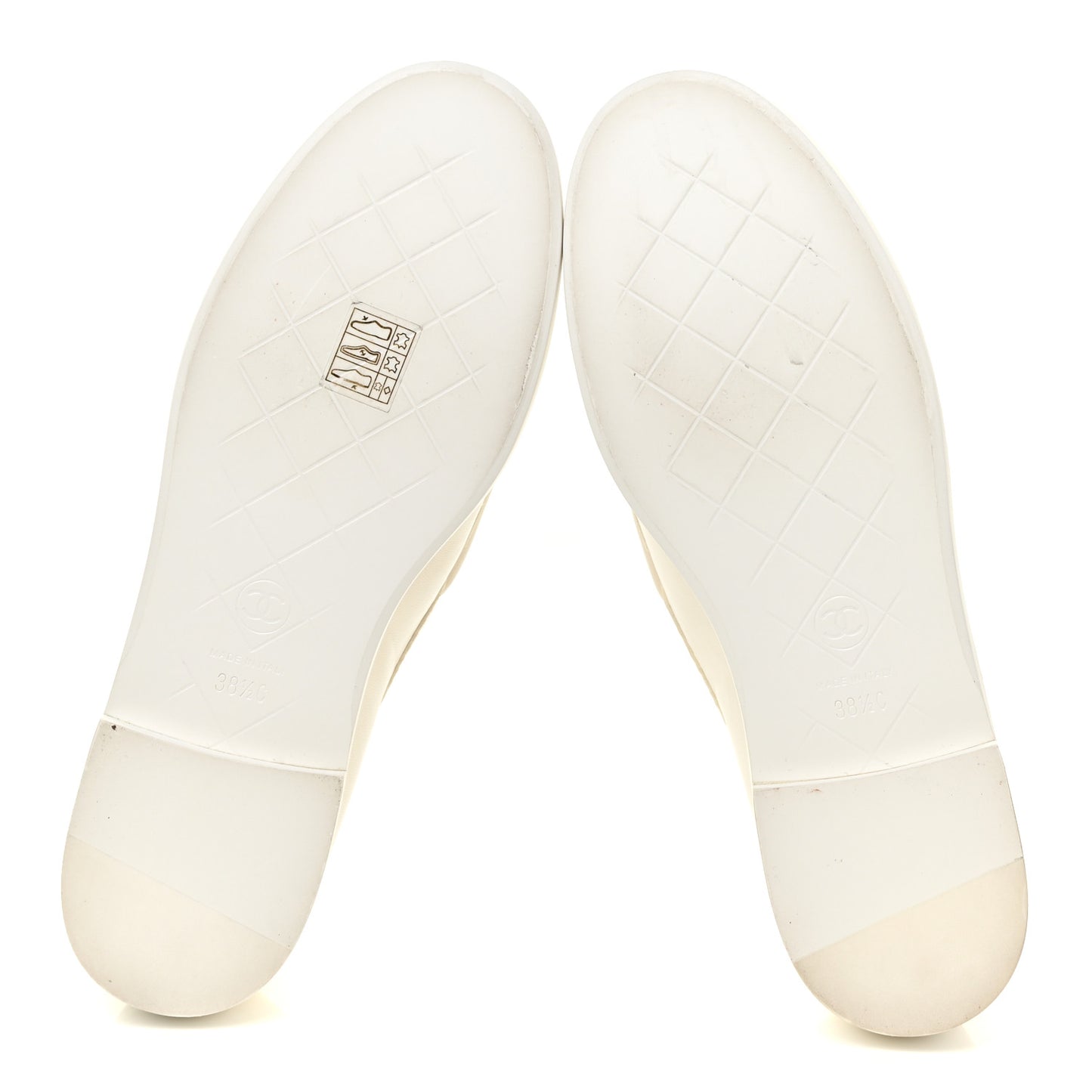 Lambskin Quilted CC Turnlock Loafers 38.5 White