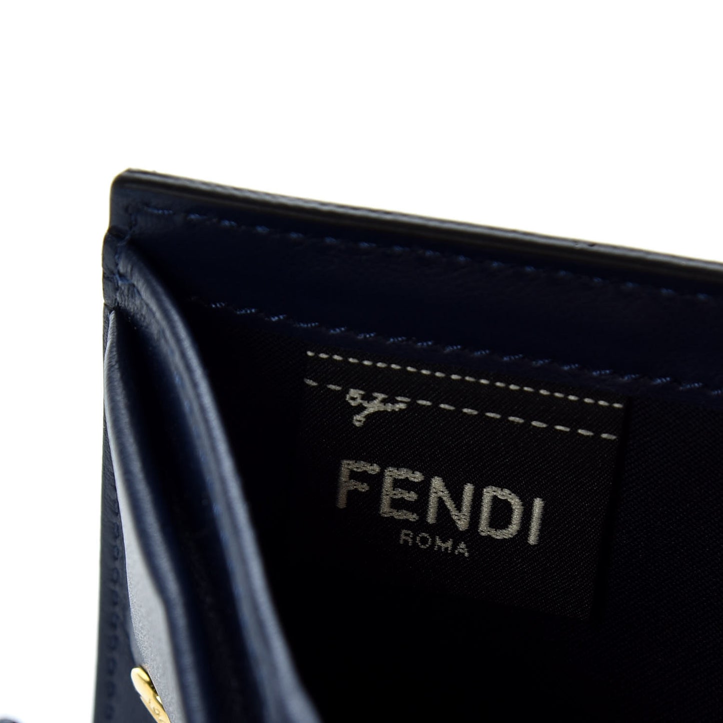 Vitello Liberty Lucido F is Fendi Compact Bi-Fold Wallet Blueberry