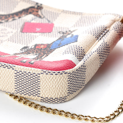 Louis Vuitton Damier Azur 2017 Christmas Animation Mini Pochette Accessories 7 of 9