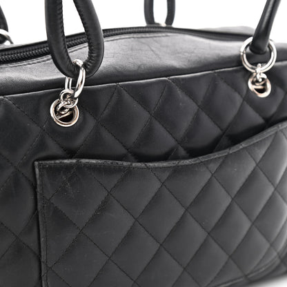 Chanel Calfskin Quilted Large Cambon Bowler Black 12 of 14