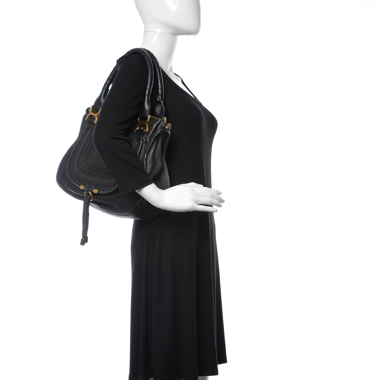 Chloe Calfskin Medium Marcie Satchel Black 3 of 11