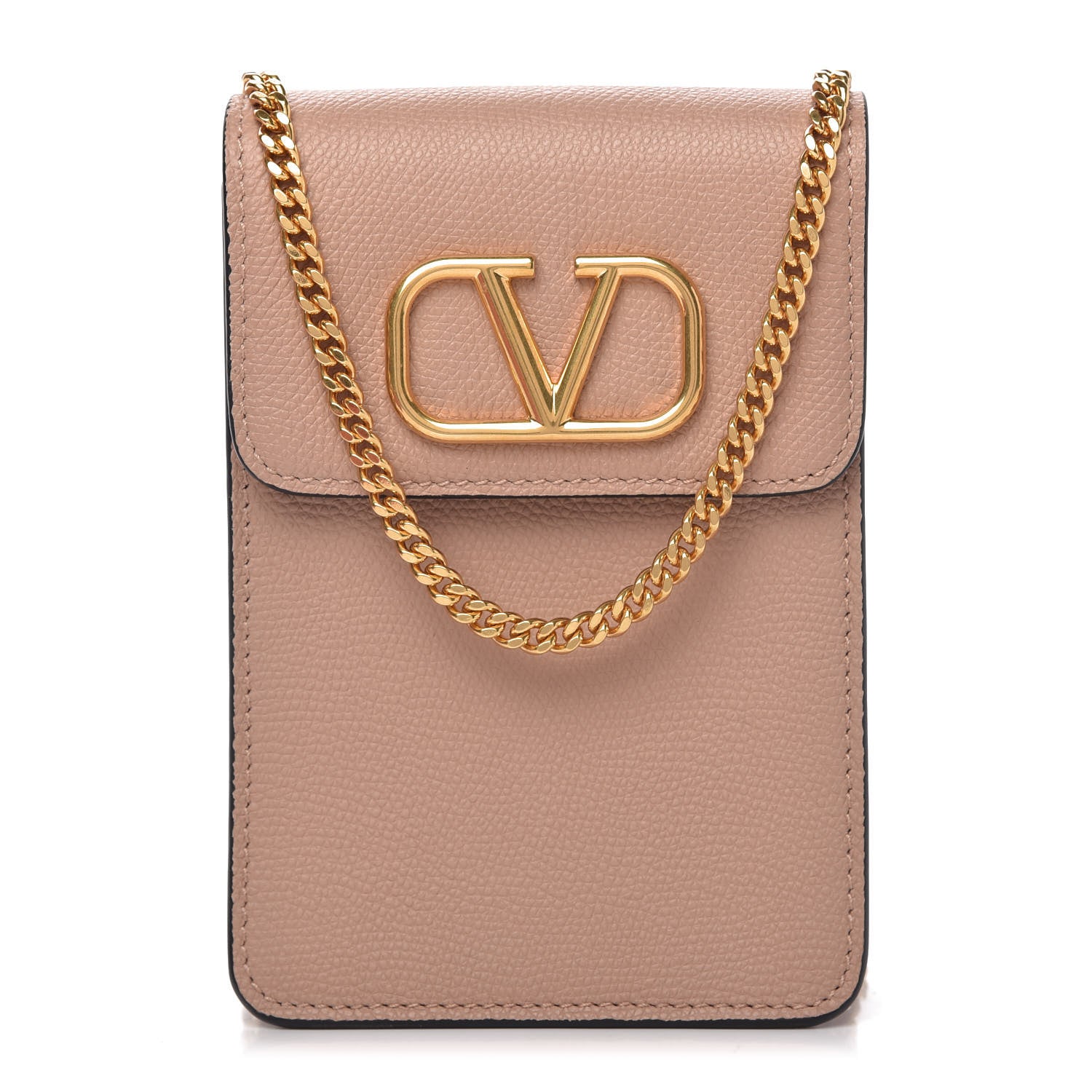 Valentino Garavani Grained Calfskin Vlogo Crossbody Pouch Rose Cannelle 1 of 12