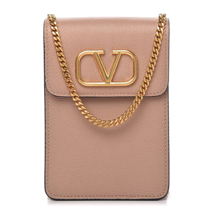 Valentino Garavani Grained Calfskin Vlogo Crossbody Pouch Rose Cannelle 1 of 12
