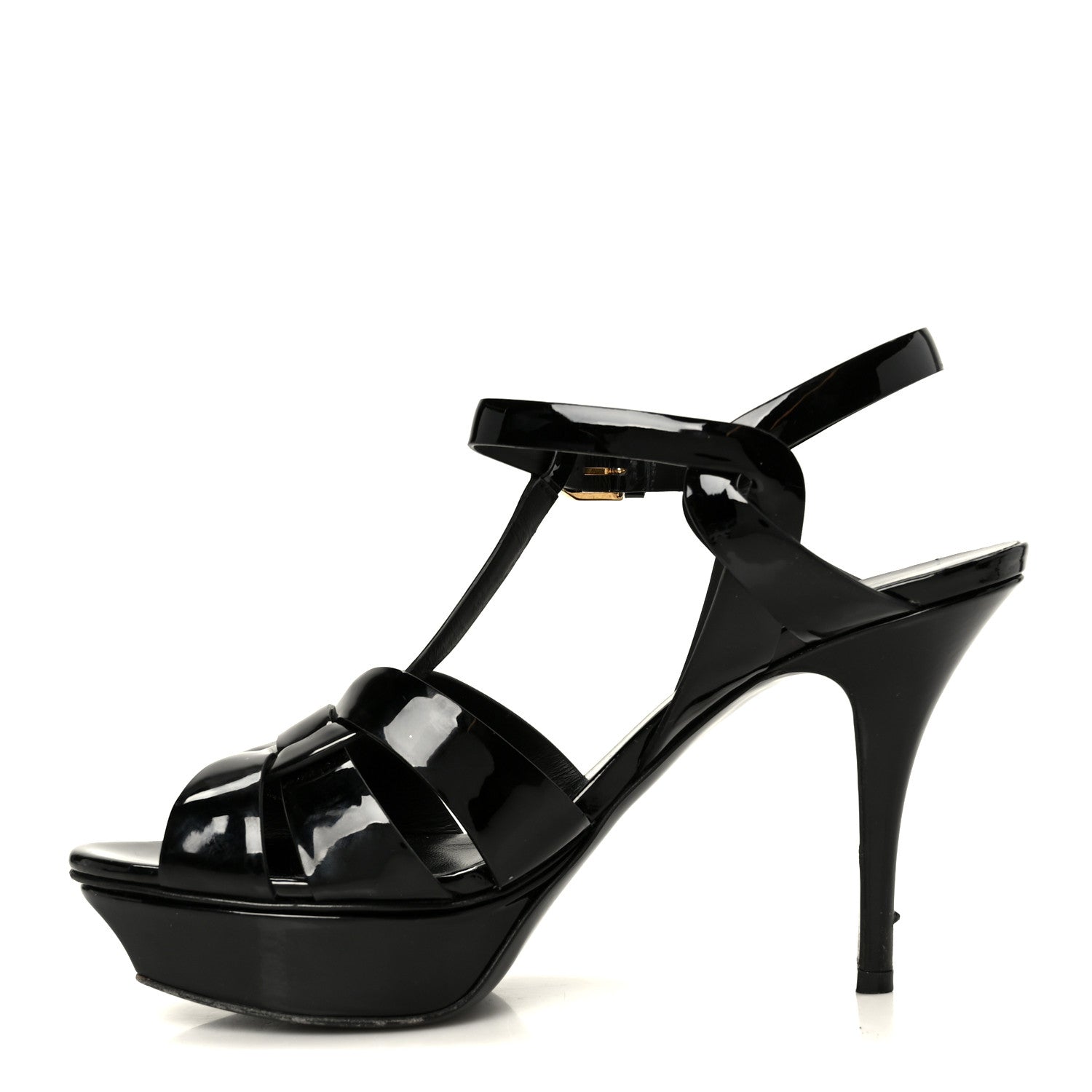 Saint Laurent Patent Tribute 75 Platform Sandals 39 Black 1 of 24
