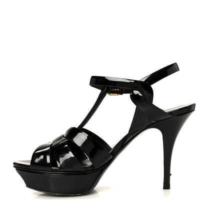 Saint Laurent Patent Tribute 75 Platform Sandals 39 Black 1 of 24