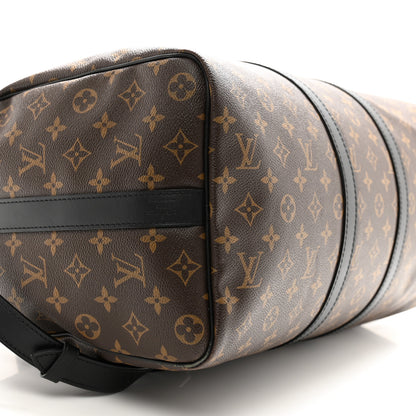 Louis Vuitton Monogram Macassar Keepall Bandouliere 45 9 of 12
