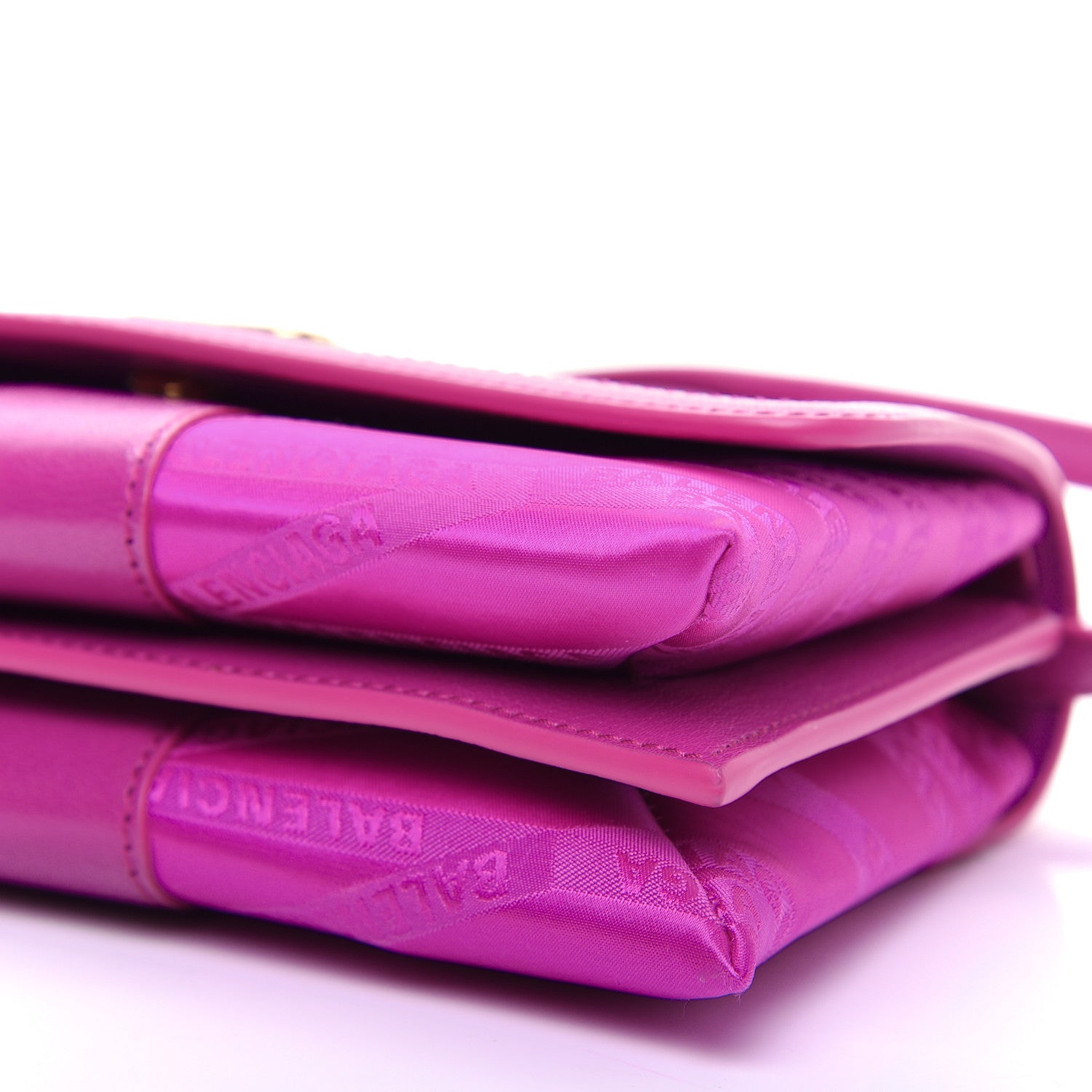 Balenciaga Jacquard Nylon Calfskin Shift Wallet On Strap Pink 7 of 21