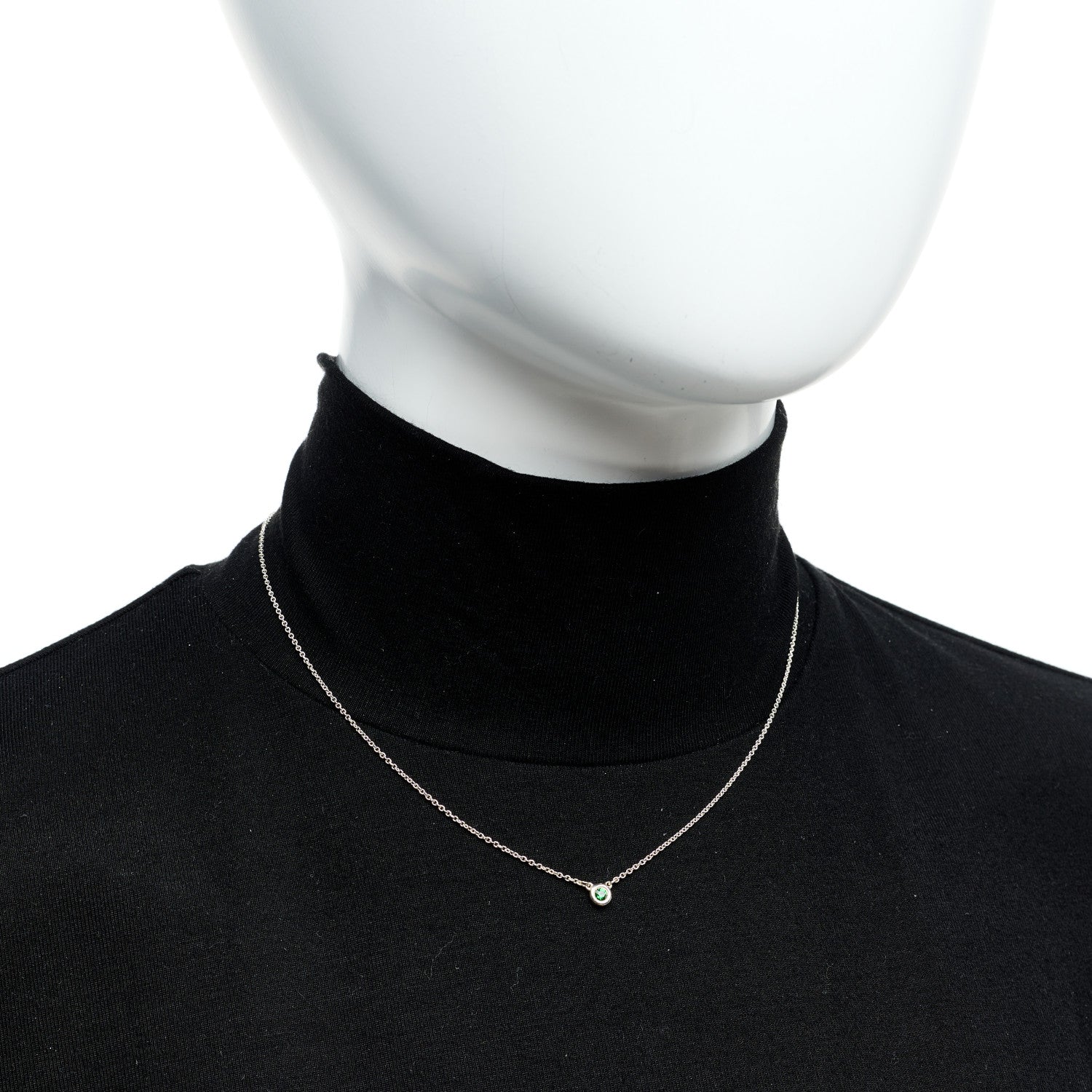 Tiffany Sterling Silver Tsavorite Garnet Elsa Peretti Color by the Yard Pendant Necklace 2 of 5