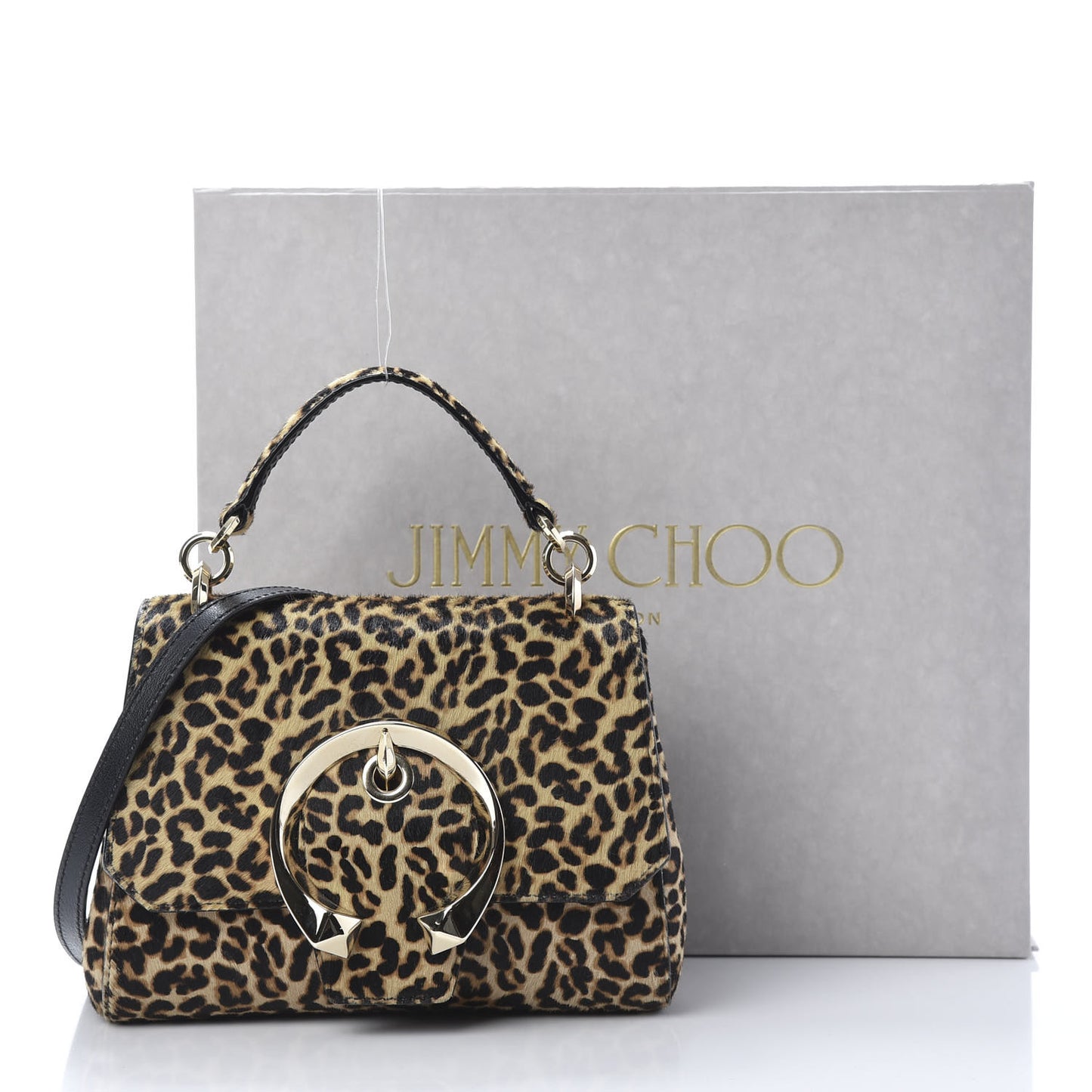 Pony Hair Leopard Print Madeline Top Handle Bag Natural Mix
