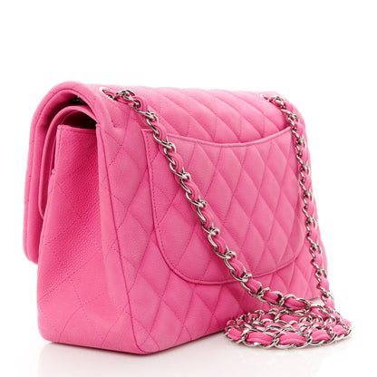 Chanel Iridescent Caviar Quilted Jumbo Double Flap Pink 3 of 14
