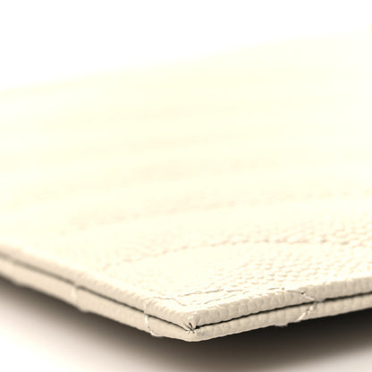 Saint Laurent Grain De Poudre Chevron Monogram Bill Pouch Crema Soft 9 of 11