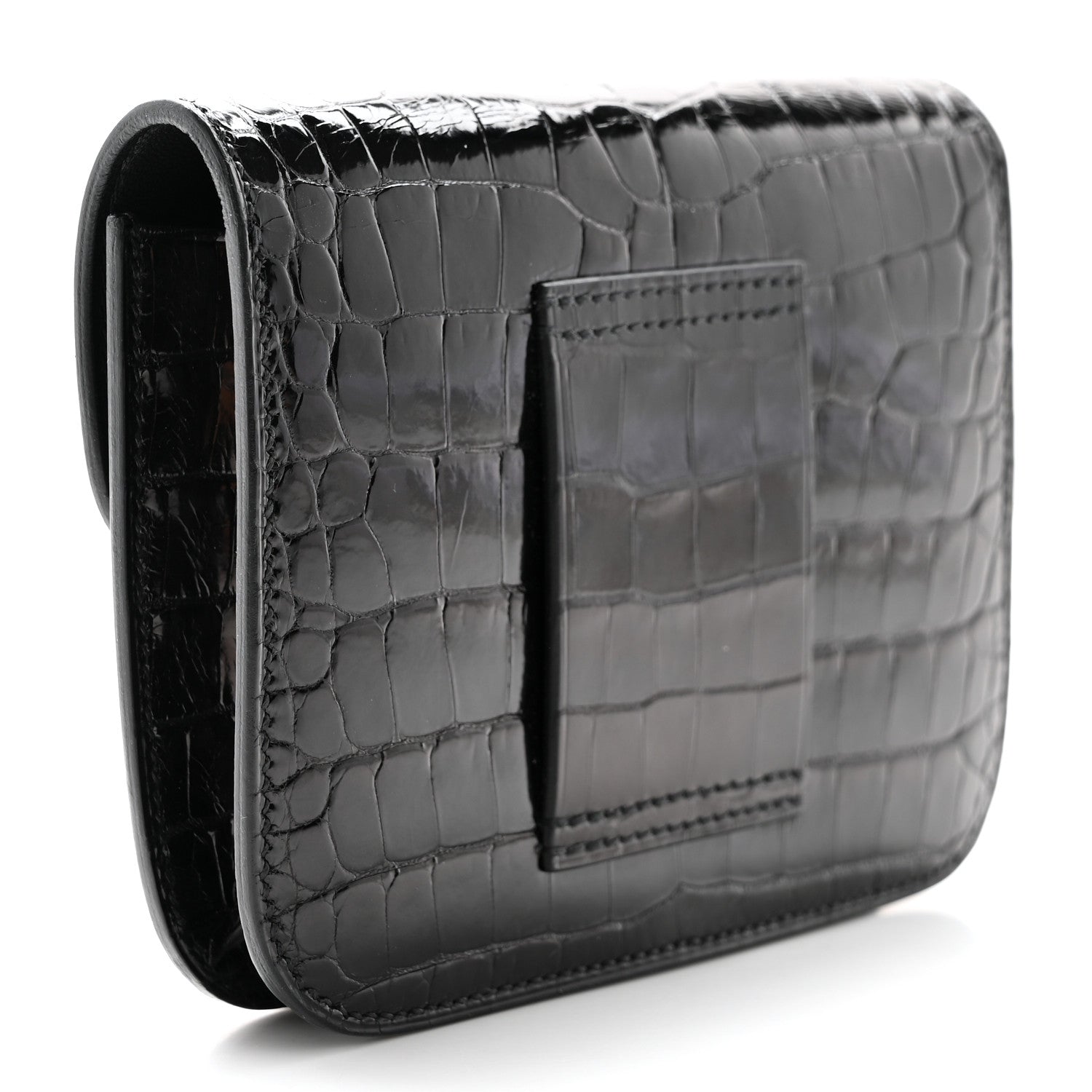 Hermes Shiny Alligator Constance Slim Wallet Black 3 of 8