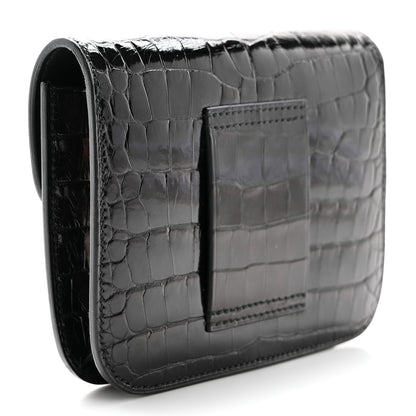 Hermes Shiny Alligator Constance Slim Wallet Black 3 of 8