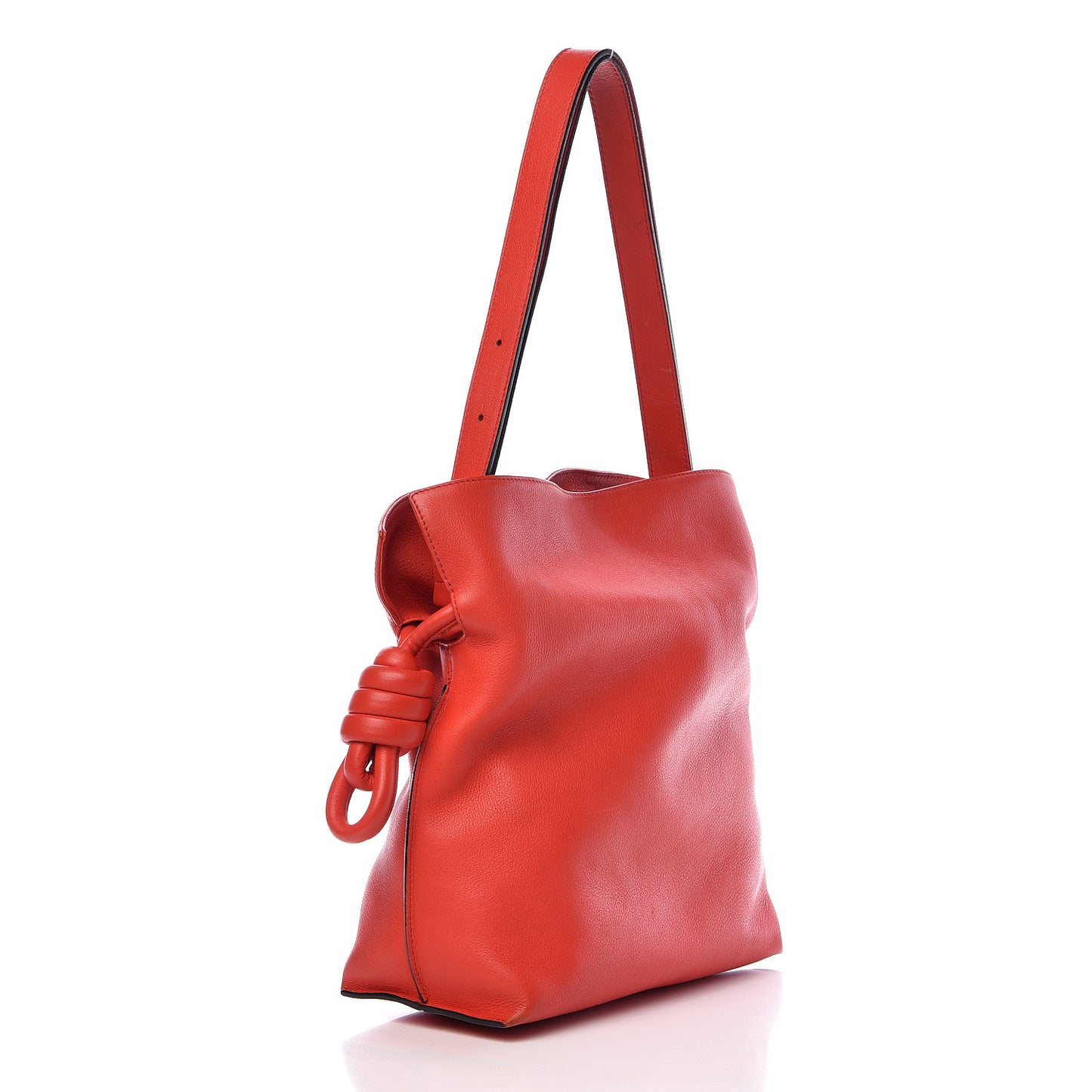 Calfskin Flamenco Knot Bag Red