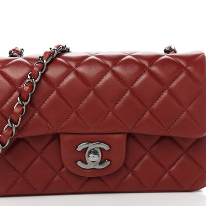 Chanel Lambskin Quilted Mini Rectangular Flap Red 10 of 11