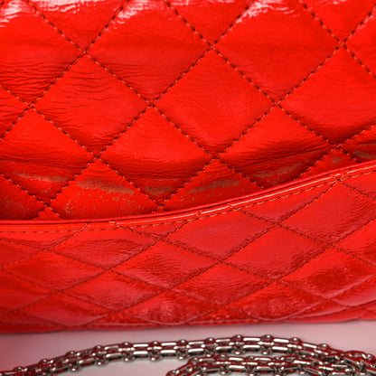 Chanel Distressed Patent Quilted 2.55 Reissue 227 Flap Red 13 of 14