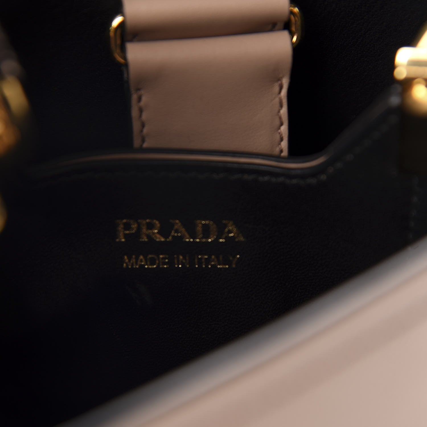 Prada Saffiano Cuir Calfskin Small Panier Bucket Bag Cipria Black 8 of 9