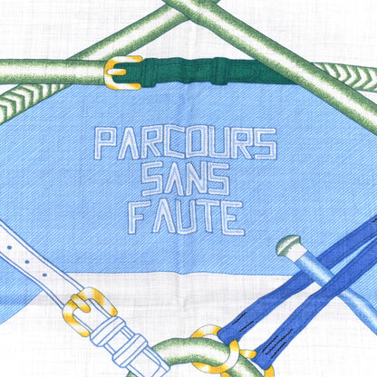 Hermes Cashmere Silk Parcours Sans Faute Shawl 140 Gris Chine Ciel 2 of 8