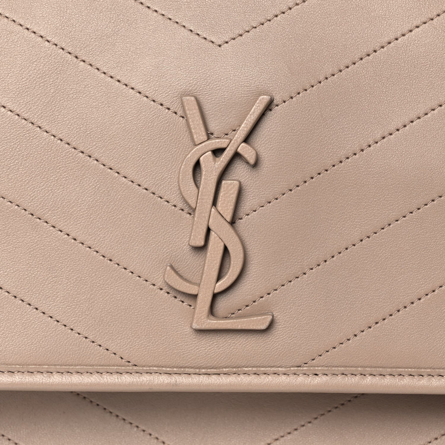 Saint Laurent Lambskin Matelasse Monogram Medium Niki Chain Satchel Dark Beige 9 of 16