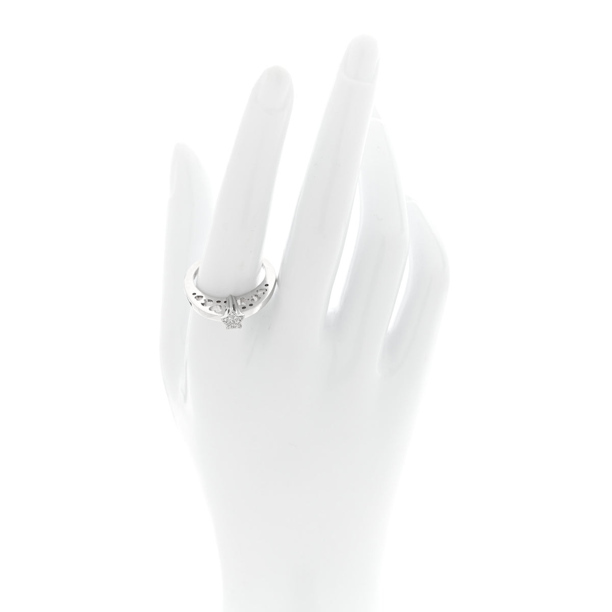 Pasquale Bruni 18K White Gold Diamond Star Pave Ring 60 9 2 of 6