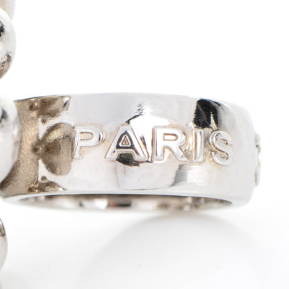Chanel Crystal CC Ring 7 Silver Black Pink 4 of 7