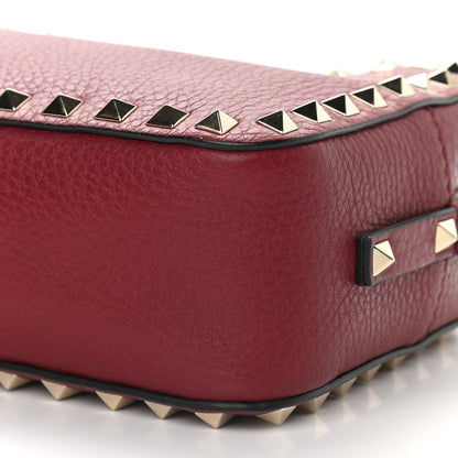 Valentino Garavani Pebbled Calfskin Rockstud Camera Crossbody Bag Rubino 8 of 8
