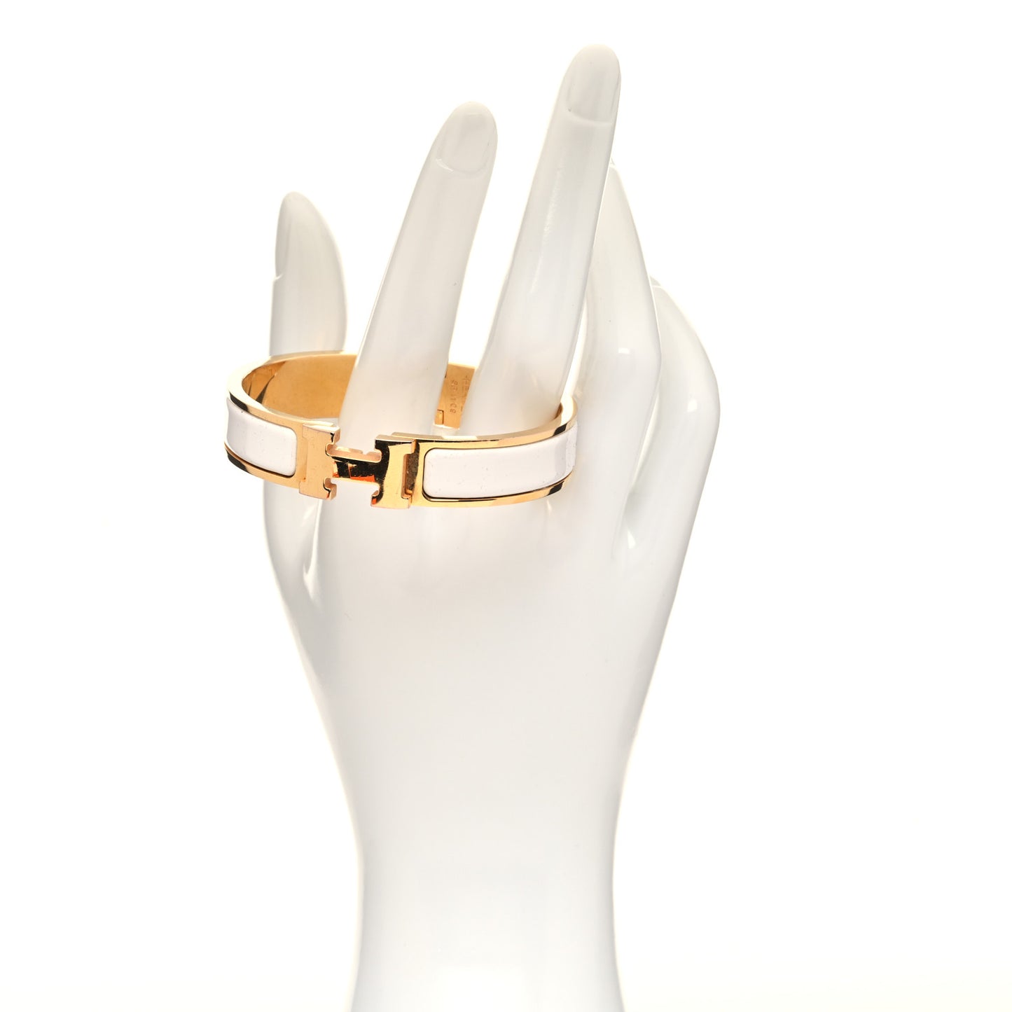 Enamel Narrow Clic Clac H Bracelet PM White