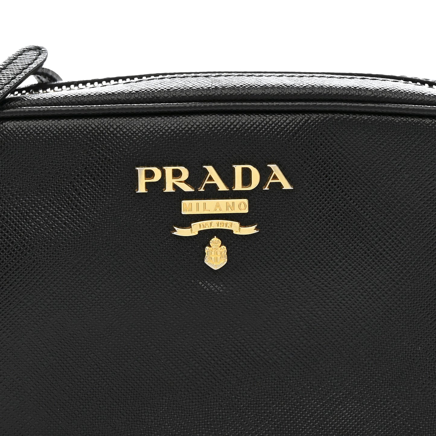 Saffiano Lux Small Camera Crossbody Bag Black