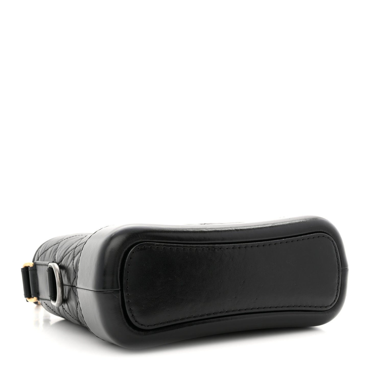 Aged Calfskin Quilted Small Gabrielle Hobo Black