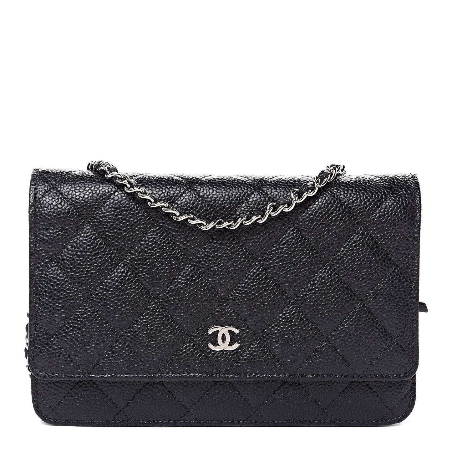 Caviar Quilted Wallet On Chain WOC Black
